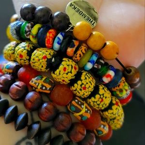 Set of 6 old school beaded bracelets